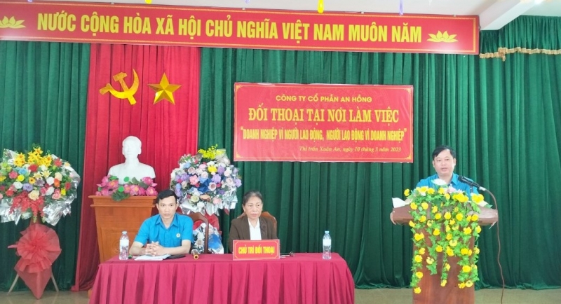 CĐCS Công ty CP An Hồng: Phối hợp tổ chức đối thoại với đoàn viên, người lao động
